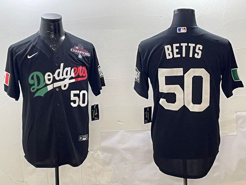 Men Los Angeles Dodgers 50 Betts Black Game 2025 Nike MLB Jersey style 2261
